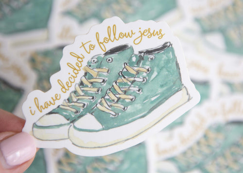 Christian Vinyl Sticker | Cute Tennis Shoes Bible Sticker