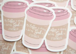 Coffee and Jesus Vinyl Sticker | Cute Bible Laptop Sticker
