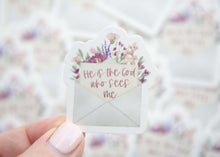 Load image into Gallery viewer, He is the God who sees me Christian Vinyl Sticker
