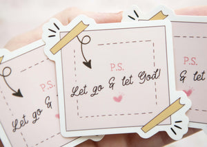 Let Go and Let God Post - It Note Vinyl Sticker