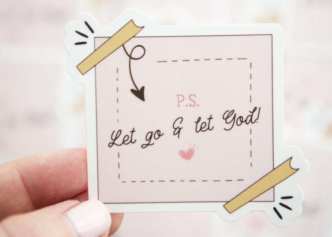 Let Go and Let God Post - It Note Vinyl Sticker