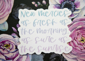 New Mercies Christian Vinyl Sticker