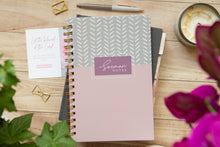 Load image into Gallery viewer, pink-and-gray-chevron-sermon-notes-journals-for-women-to-take-notes-during-church
